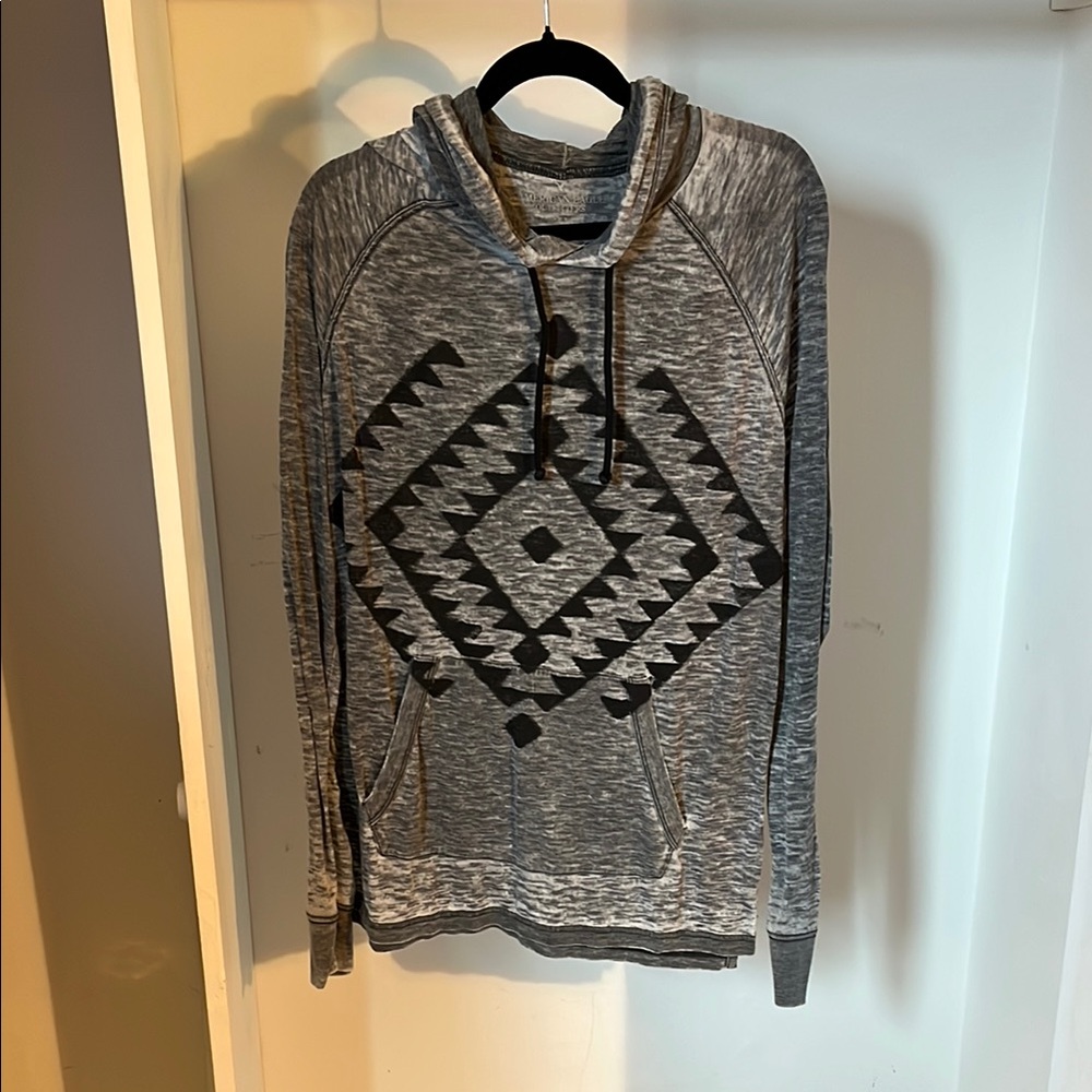 Gray Patterned Men's Hoodie